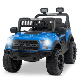 SRECAP Pobo Battery Operated Jeep for Kids Ride on Toy Kids - Blue